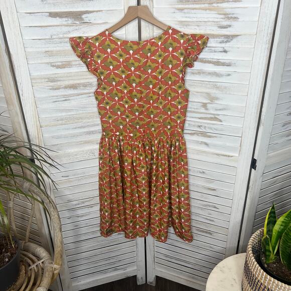 MATILDA JANE Women's Character Counts Orange Floral Mini Dress Small Retro Boho - Picture 14 of 15